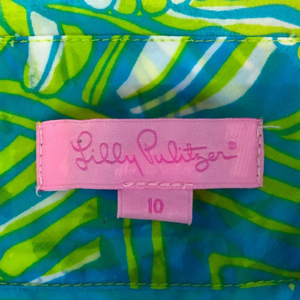 Lilly Pulitzer Bright Patterned Button Down Sz 10 - image 7